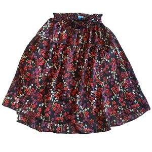 Draper James Floral High Low Skirt - Red and Black